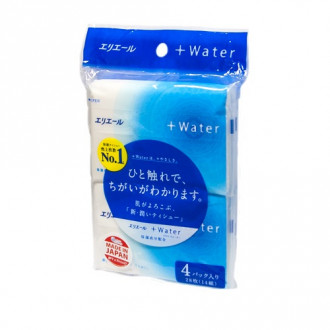 Платочки бумажные увлажняющие elleair +WATER с глицерином и молекулами воды (4 карманные уп.*14 шт)