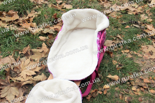 Вкладыш в санки Розовый Снеговичок закрытые ножки Фото
