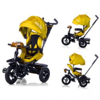 Детский трёхколёсный желтый велосипед Tilly (CAYMAN T-381)