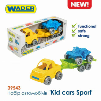 Набор авто &quot;Kid cars Sport&quot; (пикап+квадроцикл) 3 эл., в кор. 26*9*8см, ТМ Wader (20шт)