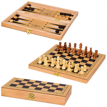 Шахматы деревянный 3 в 1, 29*29 (S3023)