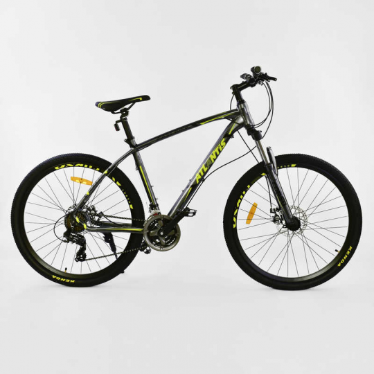 Велосипед Спортивный CORSO 27,5&quot;дюйма JYT 008 - 7266 GREY-YELLOW ATLANTIS (1) Алюминий, 24 скорости Фото
