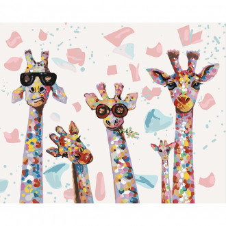 Картина по номерам &quot;Весёлые жирафы&quot;, 40*50см, в термопакете