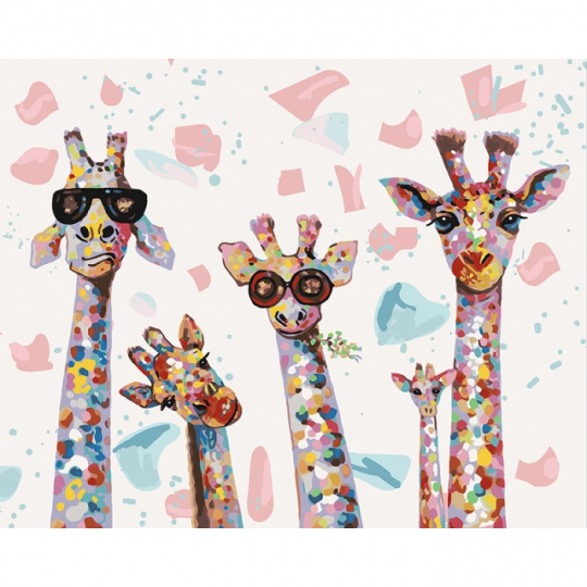 Картина по номерам &quot;Весёлые жирафы&quot;, 40*50см, в термопакете Фото