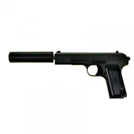 Іграшка пістолет страйкбольний копія ТТ металевий з глушаком Фото