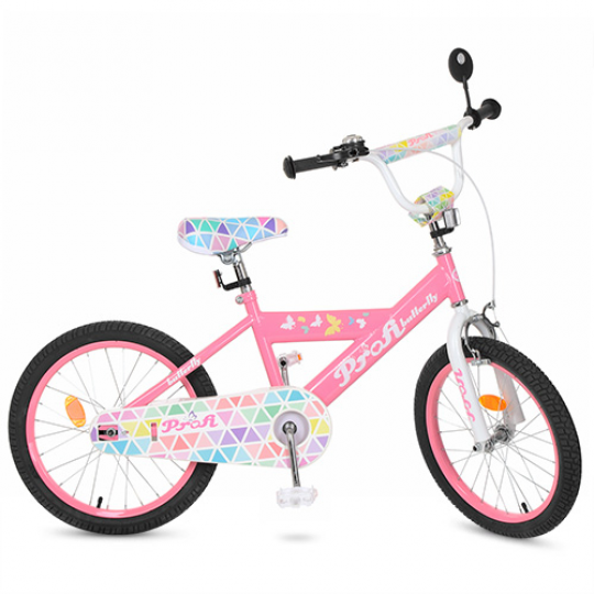 Велосипед детский PROF1 20д. L20131 (1шт) Butterfly 2,розовый, звонок,подножка Фото