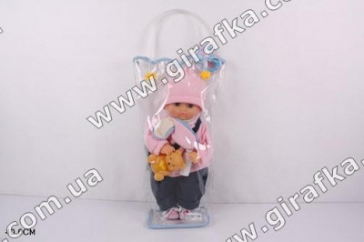 Кукла 28063V (24шт/2) с игрушкой-мишкой, в пакете 40см