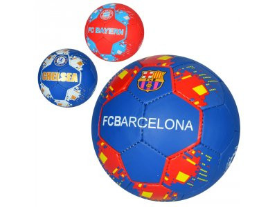 Мяч футбольный 2500-130 (30шт) разм5, ПУ1,4мм, ручн.работа, 32панели, 400-420г, 3в(клубы), в кульке