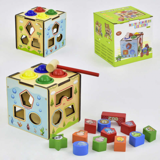 Деревянная игра Куб-сортер С 29383 (48) в коробке Фото