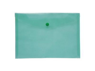Папка-конверт А5 на кнопці JOBMAX, прозора, зелений