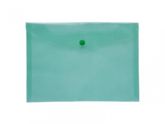 Папка-конверт А5 на кнопці JOBMAX, прозора, зелений Фото