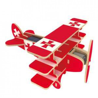 Конструктор деревянный самолет &quot;Триплан&quot; с солнечной батареей в кор. 64*39*22 см