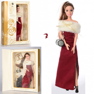 Кукла QJ066A (24шт) шарнирная 29см, платье, сумочка, в кор-ке, 22-33-6см