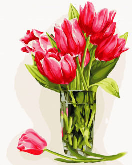Картина по номерам &quot;Яркие тюльпаны&quot;,  в кор. 40*50см, ТМ ArtStory