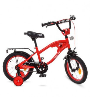 Велосипед детский PROF1 14д. Y14181 (1шт) TRAVELER,красный,звонок,доп.колеса