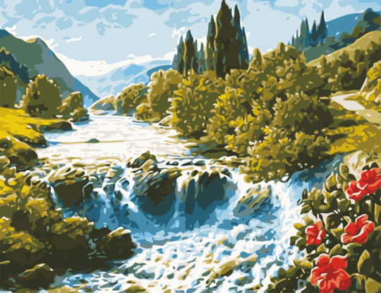 Картина по номерам &quot;Волшебный водопад&quot;,  в кор. 50*65см, ТМ ArtStory Фото