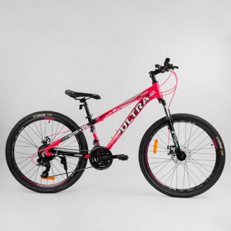Велосипед Спортивный CORSO «ULTRA» 26&quot; дюймов 70923 (1) рама алюминиевая, оборудование Shimano 21 скорость, собран на 75%