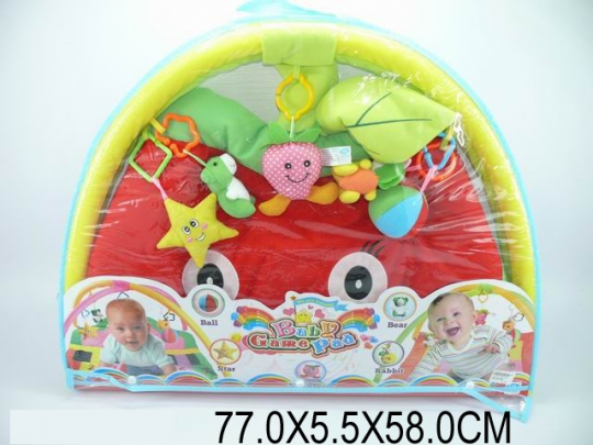 Коврик для малышей с погремушками на дуге, в сумке 77х5х58 /12/ Фото