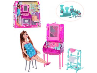 Кукла JX100-57 (24шт) 29см, мебель(трюмо,кресло), аксессуары, в кор-ке, 33-33-8см