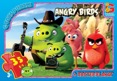 Пазлы серии &quot;Angry Birds&quot; 35 эл. (полотно 210*300мм) в кор. 19х13х3см GToys
