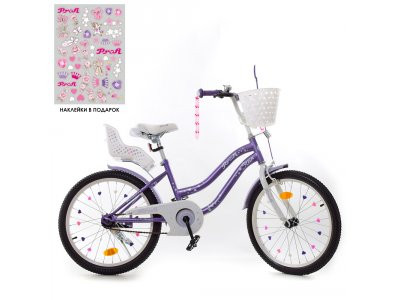 Велосипед детский PROF1 20д Y2093-1K (1шт) Star,SKD75,сирен,звонок,фонарь,подножк,корз,сид куклы