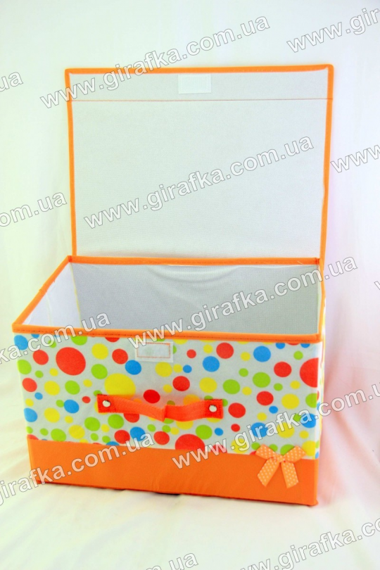 Ящик для хранения оранжевый &quot;Горошек&quot; Фото