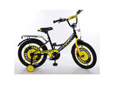 Велосипед детский PROF1 18д. Y1843 (1шт) Original boy,черно-желтый,звонок,доп.колеса