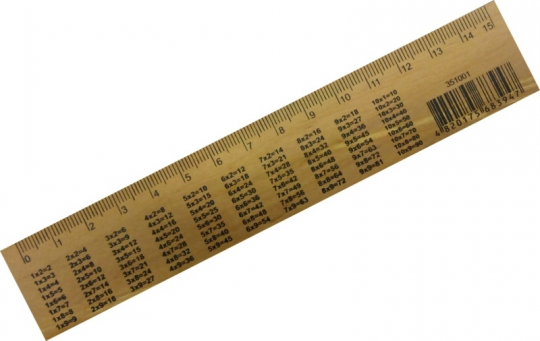 Лінійка дерев`яна таблиця  множення (шовкографія) 150мм Фото