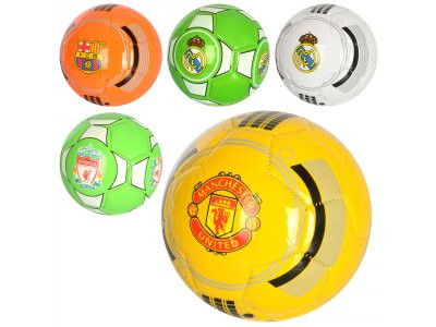 Мяч футбольный MS 2340 (100шт) размер 2, ПВХ, 95-105г, микс видов(клубы), в кульке