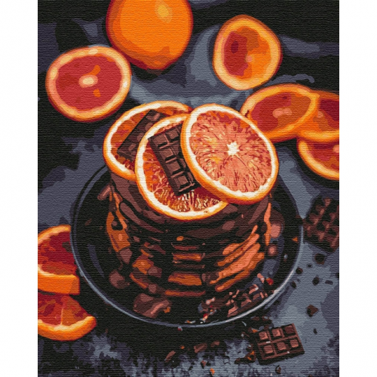 Картины по номерам - Апельсиново-шоколадное наслаждение (КНО5593) Фото