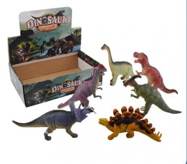 Животные KQ-KL-03 (24шт/2) Динозавры, р-р игр.23*8см, 6 видов в боксе 20, 5*31, 5*8см