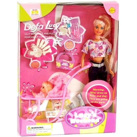Кукла &quot;Defa Lucy &quot; 20958 6 видов, с куколкой, коляской, собачкой Фото