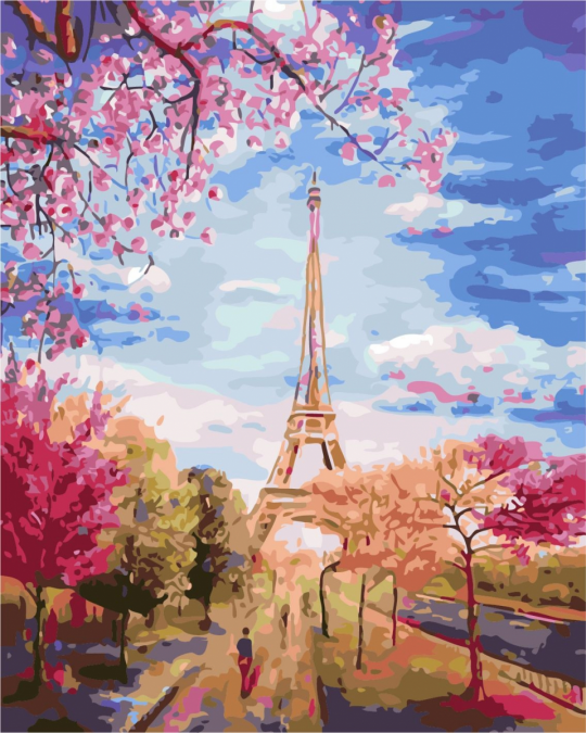 Картина по номерам &quot;Весна в Париже&quot;, в кор.  40*50см, ТМ ArtStory Фото