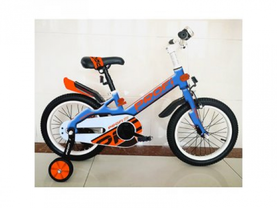 Велосипед детский PROF1 16д. W16115-2 (1шт) Original,голубой,крылья,звонок,доп.колеса Фото