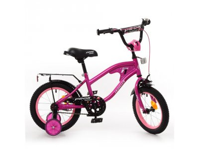Велосипед детский PROF1 14д. Y14183 (1шт) TRAVELER,малиновый,звонок,доп.колеса