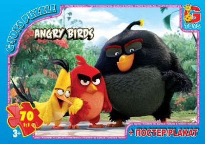Пазлы серии &quot;Angry Birds&quot; 70 эл. (полотно 210*300мм) в кор. 19х13х3см GToy