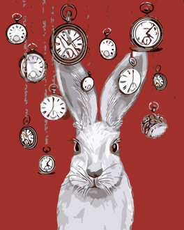 Картина по номерам &quot;Кролик и часы&quot;,  в кор. 40*50см, ТМ ArtStory