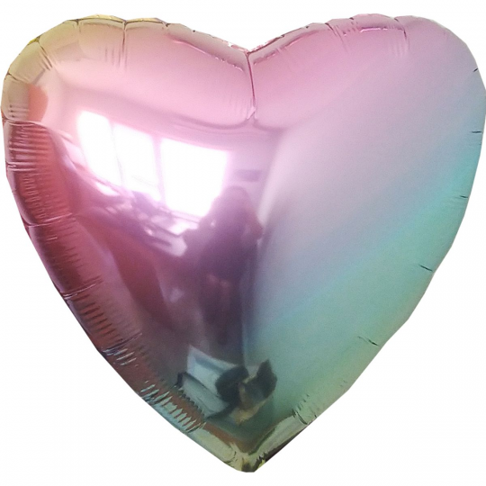 Фольгированные шары без рисунка 3204-0389 ф б/рис 18&quot; сердце омбре металлик жемчуг Фото