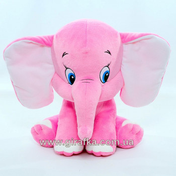 Мягкая игрушка розовый слон 001, высотой 30см