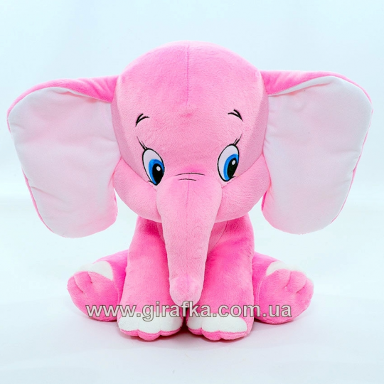 Мягкая игрушка розовый слон 001, высотой 30см Фото