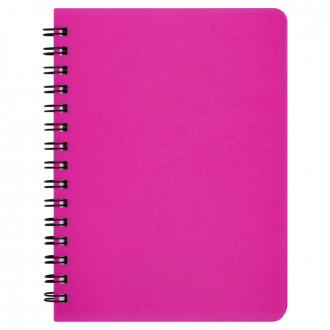 Книжка записн. на пруж. &quot;BRIGHT&quot; А6, 60арк.,кл., пластик.обкл., рожевий //