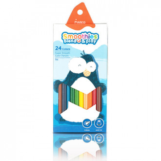 Карандаши 24 цвета треугольные,супермягкие Smoothies b&amp;p, Marco