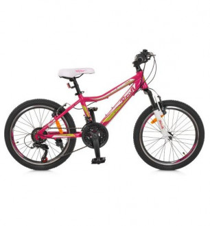 Велосипед 20 д. G20CARE A20.1 (1шт)алюм.рама 12&quot; ,SHIMANO 18SP,алюм.VB,розовый