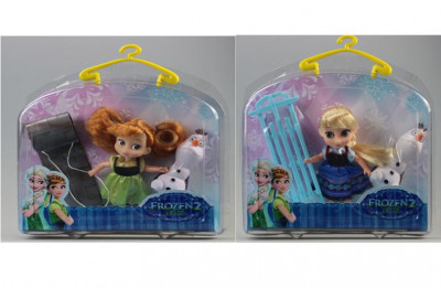 Кукла &quot;Frozen &quot; ZT8712 (60шт/2) 2 вида, с санями, снеговиком, в чемоданчике 24*9*24см