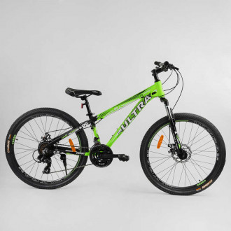 Велосипед Спортивный CORSO «ULTRA» 26&quot; дюймов 25983 (1) рама алюминиевая, оборудование Shimano 21 скорость, собран на 75%