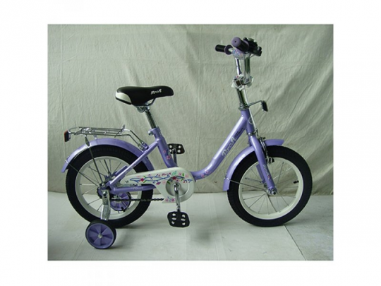 Велосипед детский PROF1 14д. L1483 (1шт) Flower, фиолетовый,зеркало,звонок,доп.колеса Фото