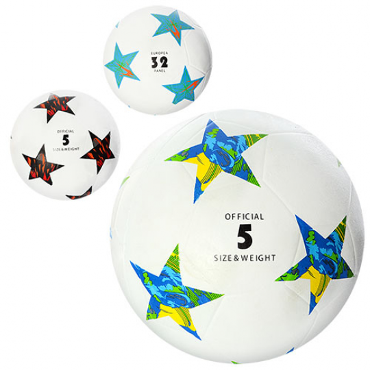 Мяч футбольный, размер 5, резина, гладкий, 400г, 3 вида, (30шт) Фото