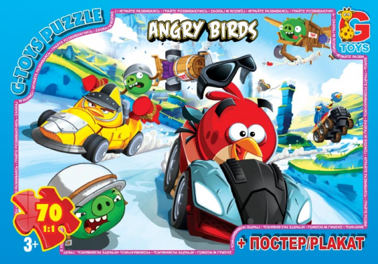 Пазлы серии &quot;Angry Birds&quot; 70 эл. (полотно 210*300мм) в кор. 19х13х3см GToy Фото