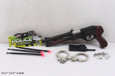 Полицейский набор 210-17 (216шт/2) оружие, присоски, мишень, наруч, в пакете 32*13*4см