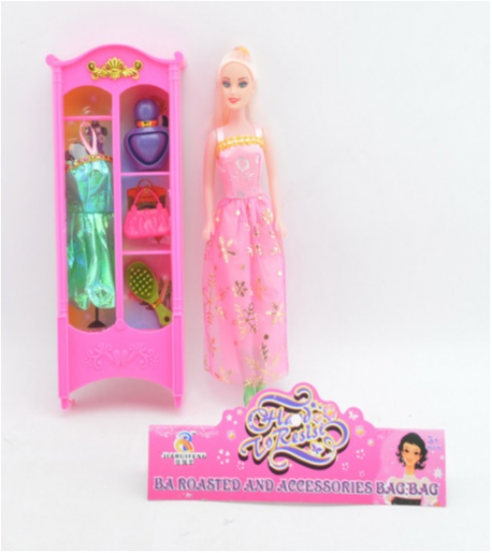 Кукла типа &quot;Барби&quot; RF-218/51 (120шт/2) шкаф с платьем,расческа,сумка,духи,в пакете Фото
